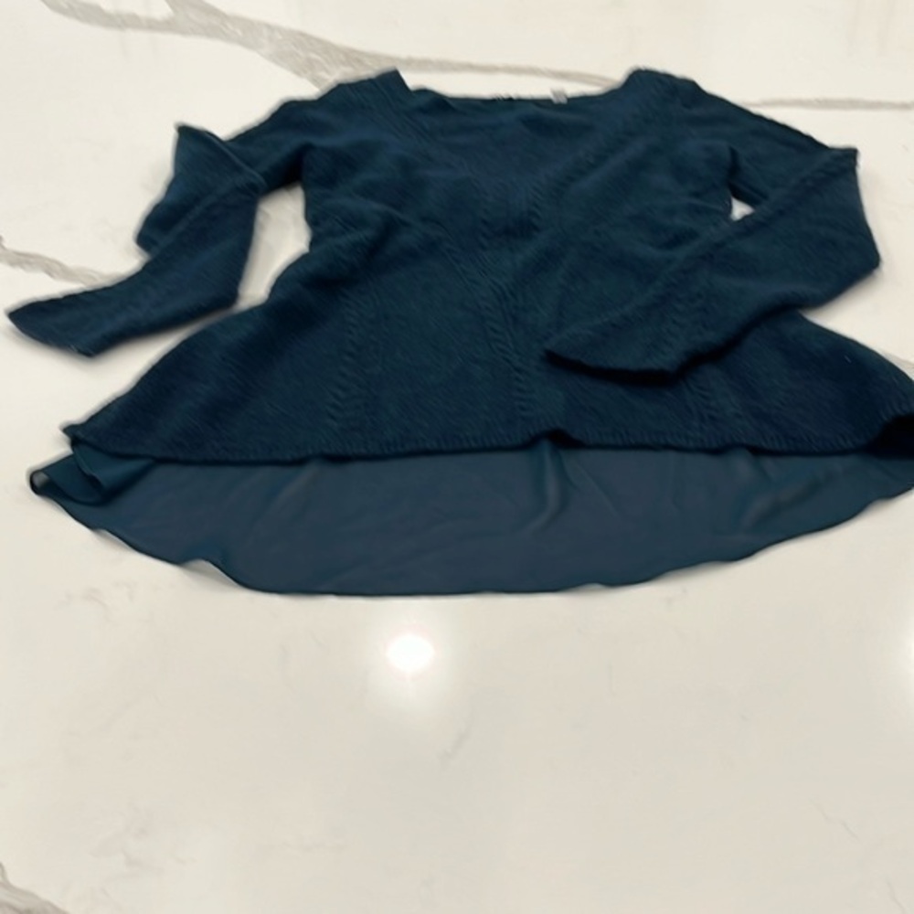 Anthropologie knotted cashmere sweater with chiffon back‎ women’s size medium